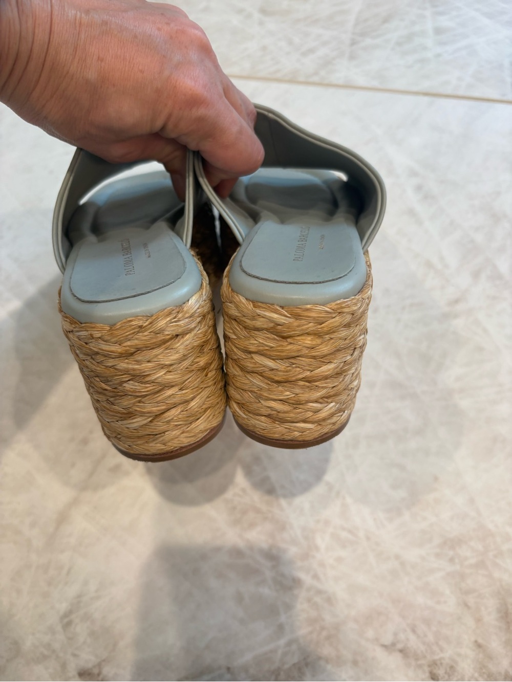 Paloma Barcelo Leather Espardilles Wedge Sandals - Picture 5 of 9
